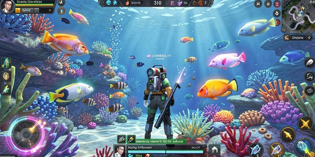 Screenshot menampilkan tampilan level pertama yang penuh warna.