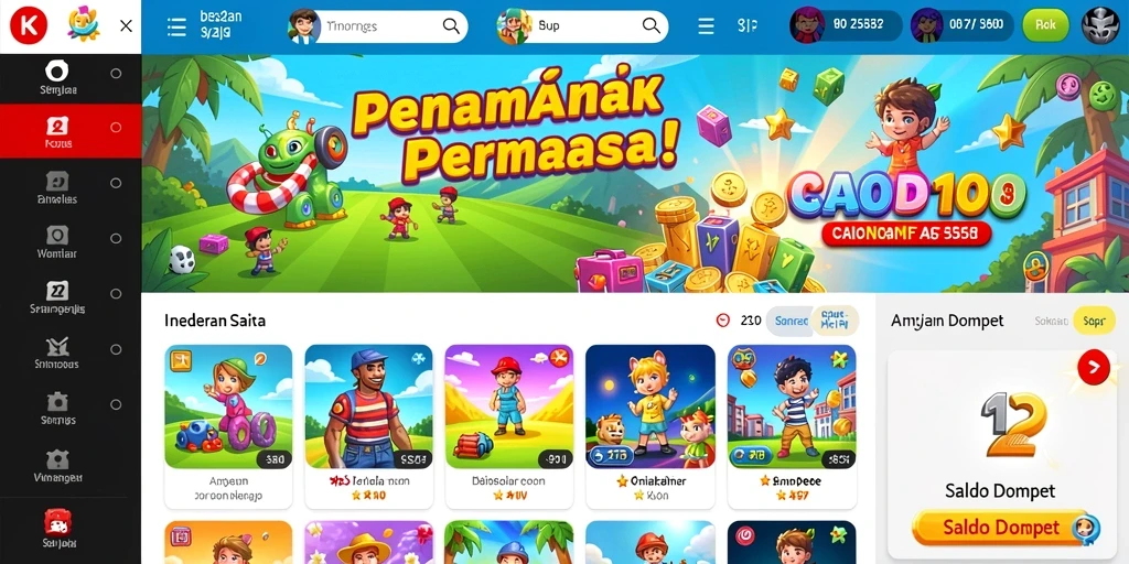 Tampilan Home screen yang menarik dengan karakter panda.