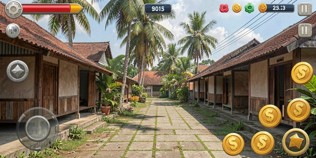 Screenshot menampilkan aksi terbang pesawat yang mendebarkan.